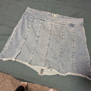 Le Lis Light Blue Jean Skirt